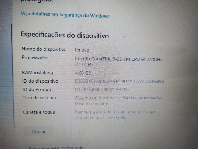 Notebook Lenovo Core i3