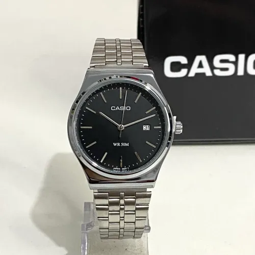 Relógio prata Casio vintage analógico premium + caixa