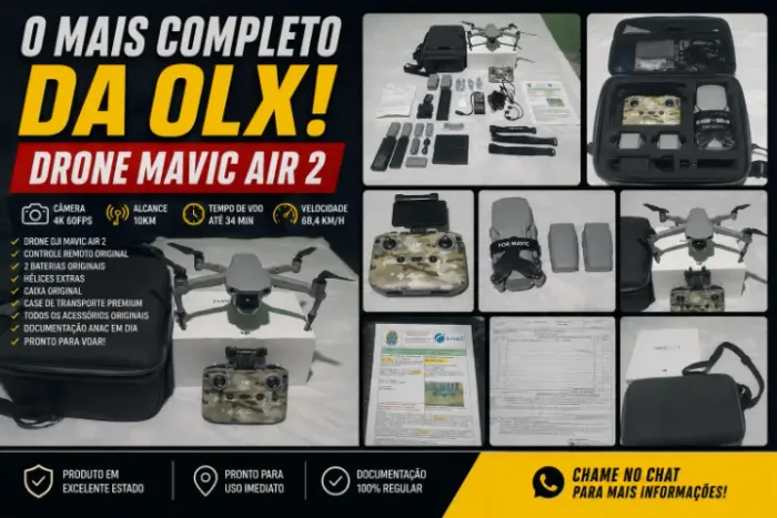 DJI Mavic Air 2 4K 60FPS + 3 Baterias + Case + Filtros ND + Controle Original