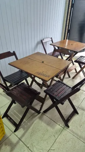2 mesas 6 cadeiras 550.00 madeira maciça zap *