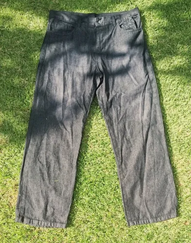 calça jeans baggy balão preta tamanho 46