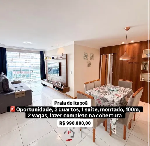 Apartamento pronto- Praia da Costa ES- 3 quartos 
