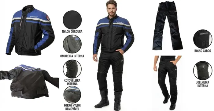 Conjunto Motoqueiro Impermeável Proteção Completa Jaqueta Calça Moto Motoqueiro