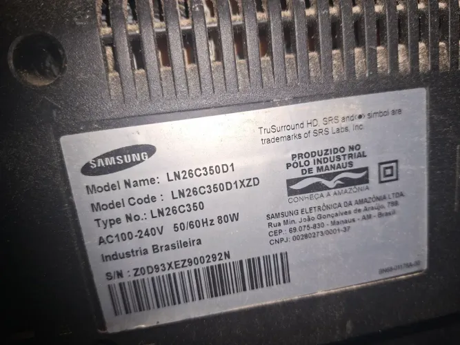 TV Samsung 26" LCD Modelo LN26C350 - Funcionando Perfeitamente 400$