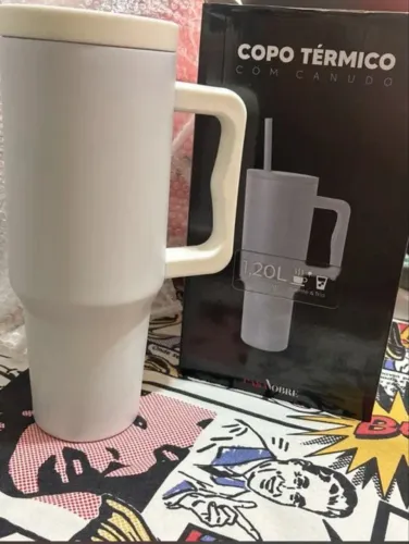 copo térmico com canudo casanobre 1,2l nunca usado