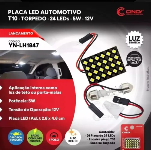 Placa de led automotivo teto / placa / mala