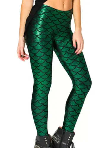 Calça legging sereia verde