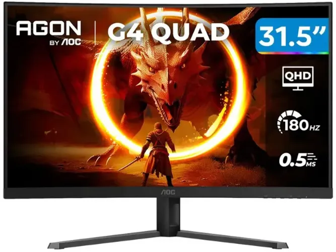Monitor Curvo AOC Gaming 32 pol. QHD, 180 Hz, VA ,0,5ms , Hdmi/Displayport, Novo, Lacrado