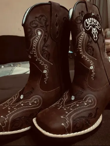 Bota Texana Feminina Country Bordada