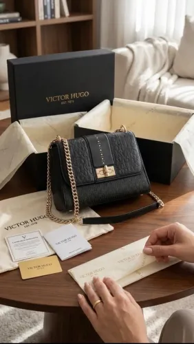 Bolsa couro Victor Hugo original 