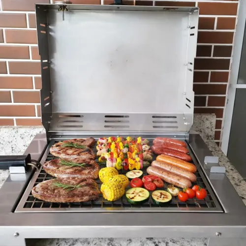 Churrasqueira Elétrica Inox de Bancada ou Embutir para Varanda Gourmet 