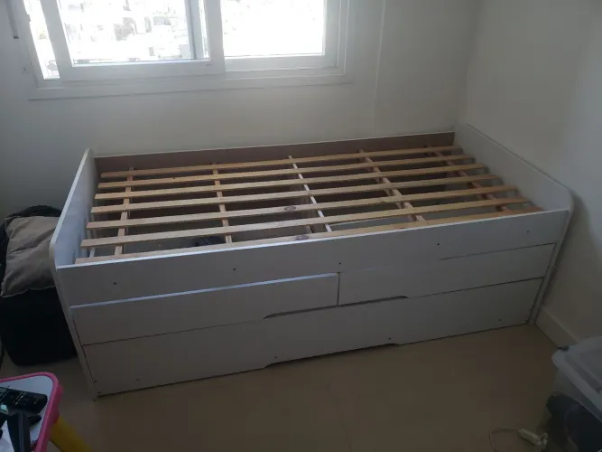 Cama solteiro gaveteiro e cama auxiliar MDF