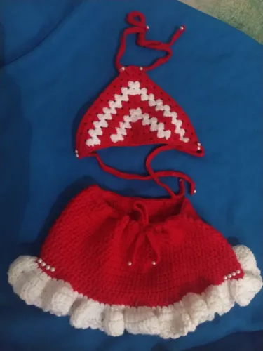 Conjunto crochê infantil de natal