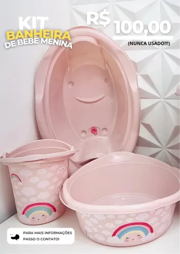 KIT DE BANHEIRA DE BEBÊ MENINA