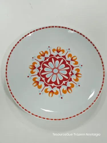 Prato Florido Laranja Porcelana Real 24cm