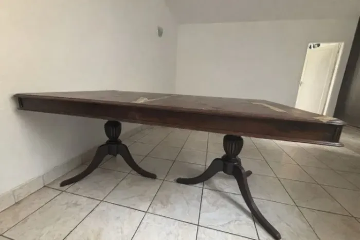 Mesa de Jantar Grande em Madeira com Base Dupla