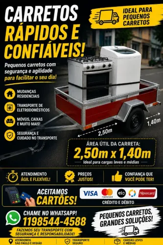 Pequenos Carretos - Rápido, Seguro e com Preço Justo!