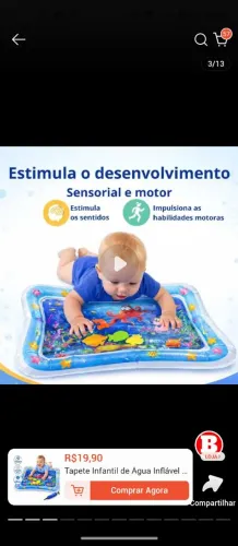 Tapete infantil água sensorial