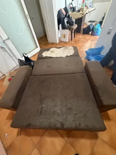 Sofá cama 2 lugares Suede marrom