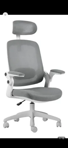 Cadeira Escritório Astra Elements Cinza e Branca Mesh Ergonomica - Usada