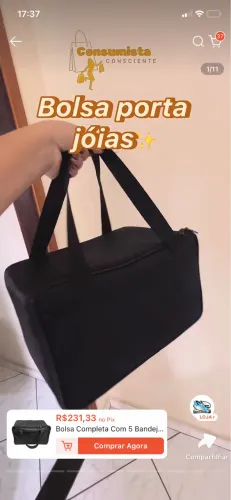 Bolsa para vendedora de acessórios 