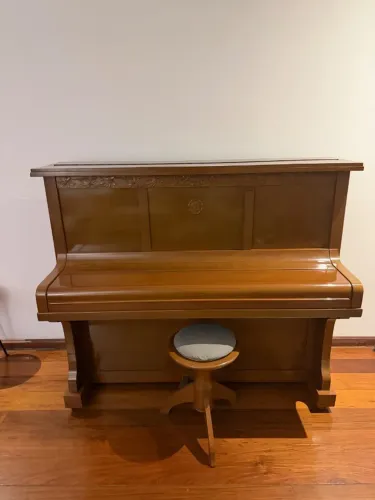 Piano antigo Essenfelder - cerca de 120 anos - teclas de marfim - 3 pedais.
