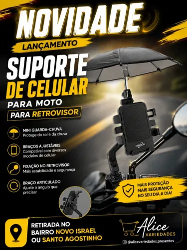 Suporte de moto C/ proteção retrovisor
