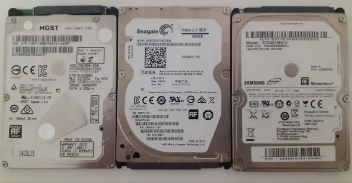 3 HDs de 500GB 2,5"