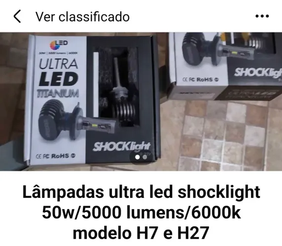 Lâmpadas de Led H7/H27