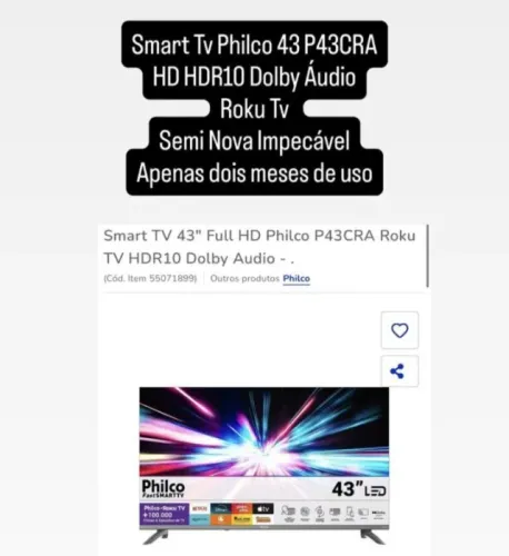 SMART TV PHILCO 43 POLEGADAS