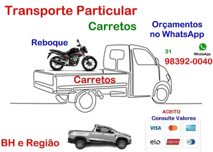 Transporte particular precisar so chamar carreto para comercio casa loja empresa moto auto