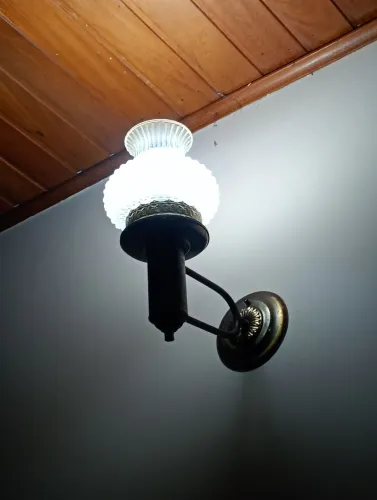 Lustre anos 70.80 completo com cúpula bico de jaca texturizado