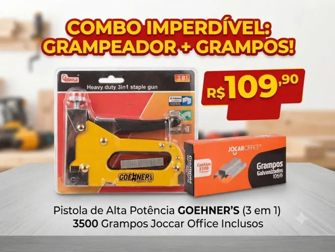Grampeador profissional + 3500 grampos