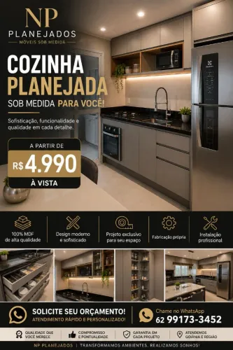 ? COZINHA PLANEJADA SOB MEDIDA A PARTIR DE R$ 4.990! ?