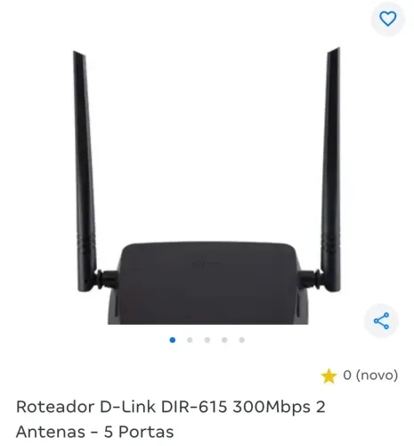 Roteador D-Link DIR-615 300Mbps 2 Antenas - 5 Portas