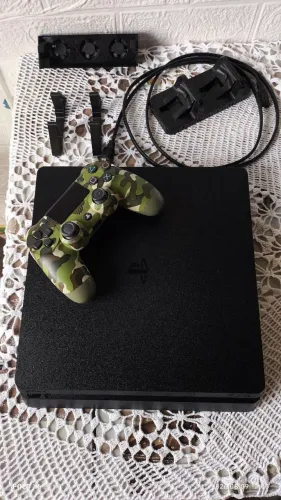 Playstation 4 Ps4 Slim 500GB + Cooler+Suporte+Base