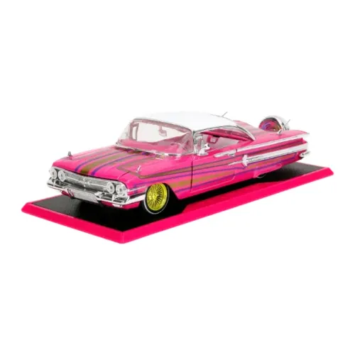 Miniatura Carro Chevrolet Impala Low Rider (1960) - Pink Slips - Rosa- 1:24 - Jada Toys