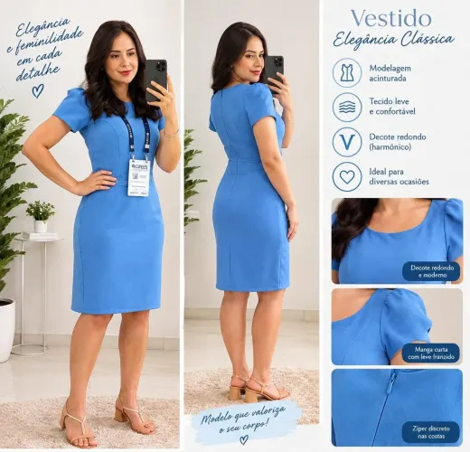 Vestido azul elegante