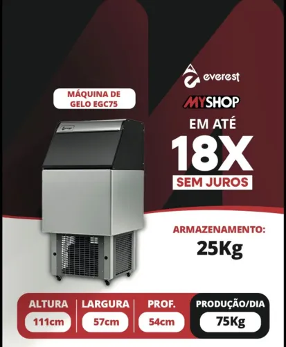 MAQUINA DE GELO 75KG - DEPOSITO 25KG