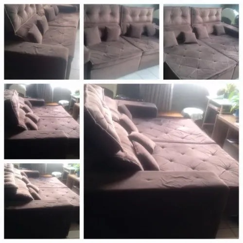 Sofá Retrátil e Reclinável 2,40m - 4 Lugares - Encosto Alto, 1.70m de altura e confortável