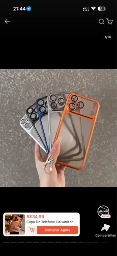 Capa De Telefone Galvanizada Fosca Azul Para IPhone 17 Pro Translúcida