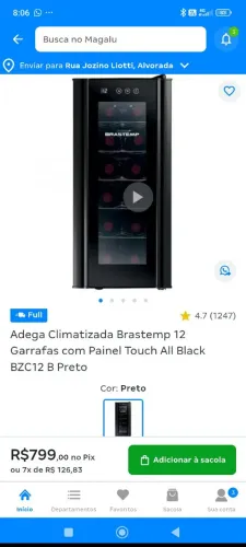 Adega Brastemp 12 garrafas  
