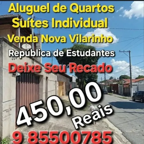 Aluguel de quartos em venda nova próximo a estação venda nova vilarinho.[Para estudantes].