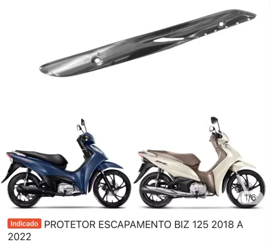 Protetor de carenagem biz 125 2018 a 2022
