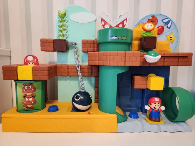 Playset Com Boneco - Little People - Super Mario - Mundo Do Mario Bros - Mattel