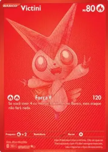 Carta pokemon victini vermelho coleção black bolt