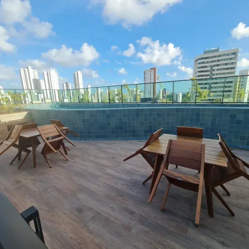 Alugo apartamento com 72m2, 3 quartos, suíte, 2 vagas no Poço - Recife - PE