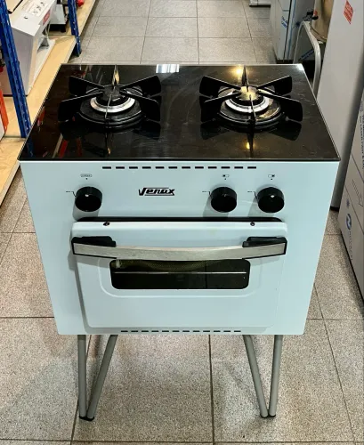 Fogão 2 Bocas c/forno Branco Mini Cook Venax (Gás de Rua)