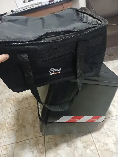 Baú para moto 90 litros + suporte pop 110 + bolsa térmica para baú 