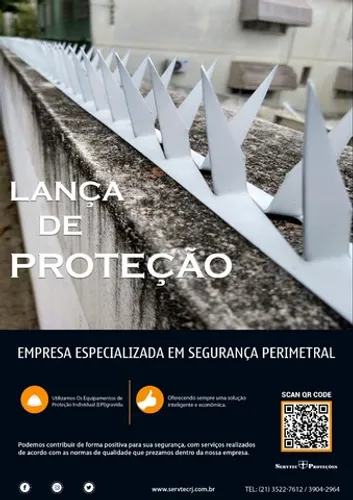 Lança Protetora (wall spike) - Caco de vidro em aço